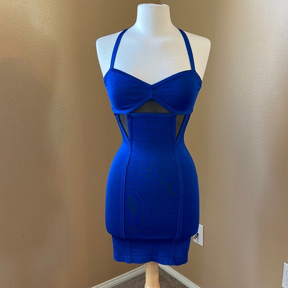 Bebe | Nautical Blue Bodycon Dress - Picture 3 of 15